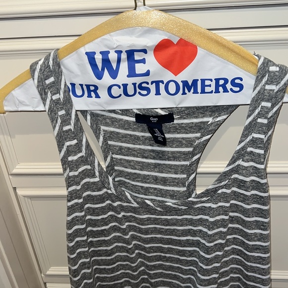 Women’s SZ M GAP gray and white striped sleeveless dress - Picture 4 of 7